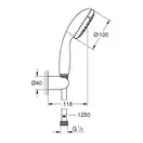 Душовий набір з тримачем, 2 режими струменя Grohe New Tempesta Classic (26164001)