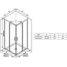 Ravak Blix Slim BLSRV2 Душевая кабина, прозрачное стекло (X1LM70C00Z1)