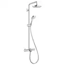 Душова система Hansgrohe Croma Select S Showerpipe 180 2jet з термостатом для ванни, білий / хром (27351400)