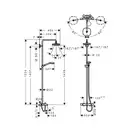 Душевая система с термостатом Hansgrohe Croma Select E Showerpipe 180 2jet (цвет - хром/белый) (27352400) фото 4 Aquada.com.ua