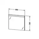 Зеркало с подсветкой Duravit 800 х 700 мм, без выключателя, алюминий (LM7836) фото 3 Aquada.com.ua