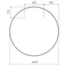 VOLLE Зеркало круглое 60*60см на стальной крашенной раме, белого цвета (16-06-916) фото 2 Aquada.com.ua