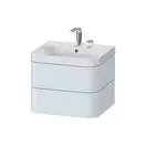 Тумба подвесная с раковиной c-shaped Duravit Happy D.2 Plus 57,5 х 49 см, светло-голубой шелковисто-матовый лак (HP4345E9797) фото 1 Aquada.com.ua