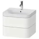Тумба подвесная с раковиной c-shaped Duravit Happy D.2 Plus 57,5 х 49 см, белый шелковисто-матовый лак (HP4345O3636) фото 1 Aquada.com.ua