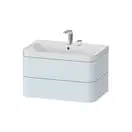 Тумба подвесная с раковиной c-shaped Duravit Happy D.2 Plus 77,5 х 49 см, светло-голубой шелковисто-матовый лак (HP4347E9797) фото 1 Aquada.com.ua
