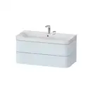 Тумба подвесная с раковиной c-shaped Duravit Happy D.2 Plus 97,5 х 49 см, светло-голубой шелковисто-матовый лак (HP4348E9797) фото 1 Aquada.com.ua