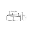 Комплект мебели тумба подвесная с двойной раковиной Duravit XSquare 128 х 47,8 см (XS407504040+2336130000) фото 4 Aquada.com.ua