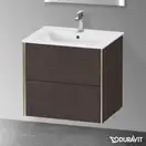 Тумба подвесная под раковину Duravit XViu 61 x 48 см, дуб тёмный брашированный (XV41250B172) фото 2 Aquada.com.ua