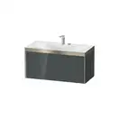 Тумба подвесная с раковиной c-bonded Duravit XViu 100 x 48 см, доломитово-серый глянцевый лак (XV4611EB138P) фото 1 Aquada.com.ua