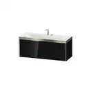 Тумба подвесная с раковиной c-bonded Duravit XViu 120 x 48 см, чёрный глянцевый (XV4617EB140P) фото 1 Aquada.com.ua