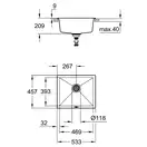 Grohe K700U Мийка кухонна, графіт (31654AP0)
