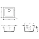 Мойка для монтажа под столешницу Hansgrohe S51 S510-U450 (цвет - чёрный графит) 450 (43431170) фото 4 Aquada.com.ua