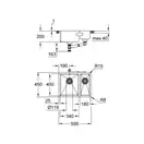 Кухонна мийка Grohe K700U 60-S 59.5/45 1.5 л, 1.5 чаші, сталь (31577SD1) (31577SD0)