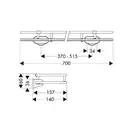 Полочка стеклянная HANSGROHE Axor 40352000 фото 2 Aquada.com.ua