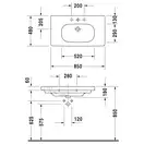 DURAVIT D-CODE умывальник 85*48см, мебельный (03428500002) фото 2 Aquada.com.ua