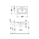 Раковина встраиваемая в столешницу Duravit 2nd floor 600 х 430 мм (0347600000) фото 3 Aquada.com.ua
