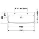 Раковина Duravit Happy D.2 120х50,5 см (с 2 отв. под смеситель, шлифованная) (2318120026) фото 2 Aquada.com.ua