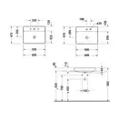 Раковина накладная на столешницу Duravit DuraSquare 60 х 37 см, шлифованная (2354600041) фото 3 Aquada.com.ua