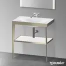 Металлическая консоль с раковиной c-bonded Duravit XViu 80 х 48 х h85 см, матовое шампанское/белый глянецевый (XV4715NB185) фото 2 Aquada.com.ua