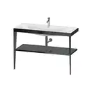 Металлическая консоль с раковиной c-bonded Duravit XViu 120 х 48 х h85 см, чёрный матовый/серый (XV4717OB289) фото 1 Aquada.com.ua