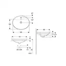 Geberit VariForm Умивальник врізний, овальний 60x48, білий (500.725.01.2)