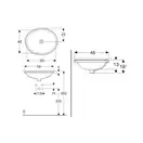 Geberit VARIFORM умывальник встраиваемый под столешницу, овальный, 50*40см, без отверстия, без перелива (500.755.01.2)