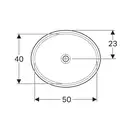 Geberit VARIFORM умывальник встраиваемый под столешницу, овальный, 50*40см, без отверстия, без перелива (500.755.01.2)