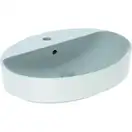 GEBERIT VARIFORM умывальник накладной, овальной формы, 60*45см, с полкой для отверстия под смеситель, с  переливом (500.772.01.2) фото 1 Aquada.com.ua