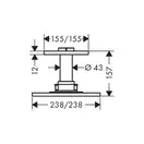 Верхний душ Axor ShowerSolutions 250 х 250 мм (цвет - матовый чёрный хром) (35308340) фото 2 Aquada.com.ua