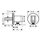 Шланговое під'єднання для душа Hansgrohe FixFit Porter S, хром (26487000)