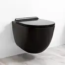 Унитаз подвесной Simas Vignoni с сиденьем Soft Close, чёрный матовый (VI18/F85+VI004 nero) фото 2 Aquada.com.ua