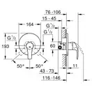 GROHE Смеситель для душа, однорычажный, встраиваемый без подключения шланга Eurosmart 2015 (33556002) фото 5 Aquada.com.ua
