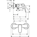 Hansgrohe Focus E Смеситель для душа, хром (31960000)