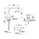 Электронный смеситель для раковины на 2 отверстия с питанием от сети Duravit D.1 (цвет - хром) (D11100007010) фото 3 Aquada.com.ua