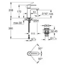 Смеситель для раковины Grohe Plus S-Size (цвет - хром), с донным клапаном (33163003) фото 2 Aquada.com.ua