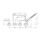 Смеситель на борт ванны Hansgrohe RainSelect (цвет - хром) (15446000) фото 2 Aquada.com.ua