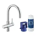 Grohe Blue Pure Смеситель кухонный с фильтром, хром (33249001)