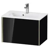 Тумба подвесная компакт, под раковину Duravit XViu 61 x 39 см, чёрный глянцевый (XV40780B140)