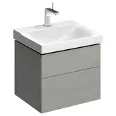 Тумба под раковину с двумя выдвижными ящиками Geberit Xeno² 580 х 462 мм, серый глянцевый (500.506.00.1)
