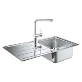 GROHE Комплект Мийка для кухні 860 x 500 мм з ексцентриком, 1 чаша + Minta Змішувач одноважільний для мийки (31573sd0) (31573SD0)