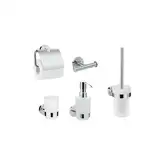 Набор аксессуаров 5-в1 Hansgrohe Logis (цвет - хром/стекло матовое, белое) (41723111)