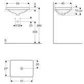 Geberit VariForm Раковина вбудована 55x40 см, біла (500.739.01.2)