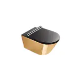 Унитаз подвесной NewFlush (безободковый) Catalano Gold & Silver с сиденьем Soft Close (1VS55NRNO+5SCSTPNNE)