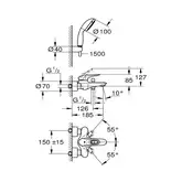 Grohe Eurostyle Смеситель для ванны с душем, хром (3359230A)