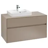 Тумба под умывальник 100 см Villeroy & Boch Collaro (Truffle Grey) умывальник слева (C01400VG)