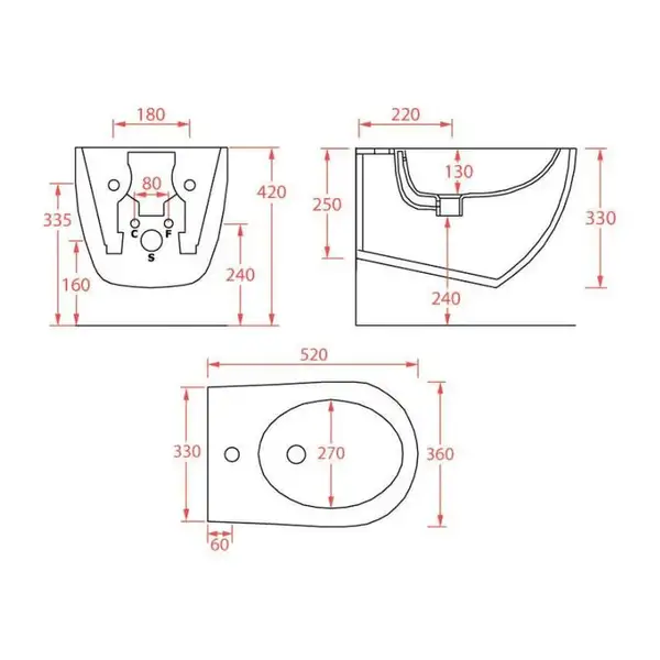 ARTCERAM Подвесное биде ArtCeram File 2.2 (цвет - черный матовый) (FLB001 17;30) фото 2 Aquada.com.ua