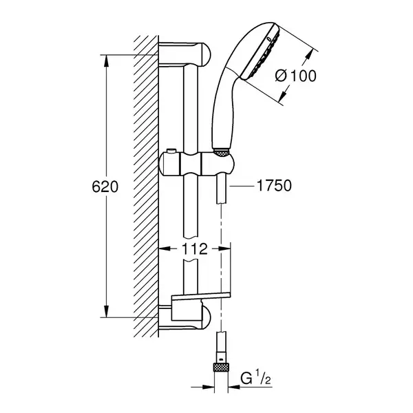 GROHE Душовий набір, 4 режими струменю New Tempesta 100  (28593002)