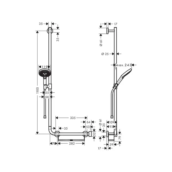 HANSGROHE Набор для душа Raindance Select S 120 (26324000) фото 4 Aquada.com.ua
