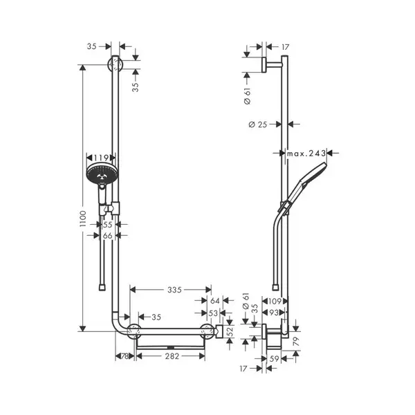 HANSGROHE  Набор для душа Raindance Select S 120 (26324400) фото 2 Aquada.com.ua