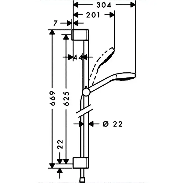 Hansgrohe Croma Select S Vario Душевой набор, хром (26562400)